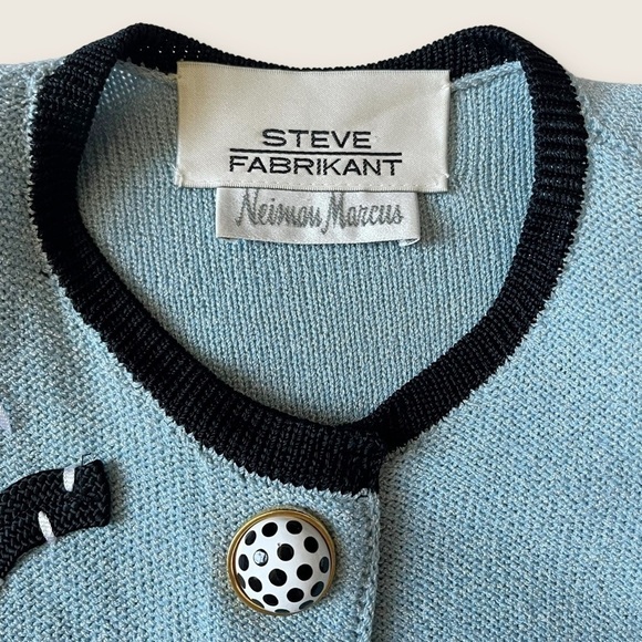 VTG 80s Steve Fabrikant Corky Sweater Shirtdress Dress Wool Blend Art Deco 6 - Picture 4 of 15